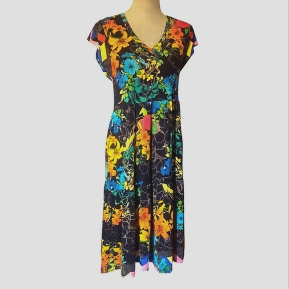 Johnny Was Nero Floral MIDI Dress - Picture 4 of 4